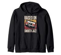 Raised On Smooth Jazz Retro Cassette Music Zip Hoodie