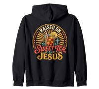 Raised On Sweet Tea And Jesus Southern Christian Zip Hoodie
