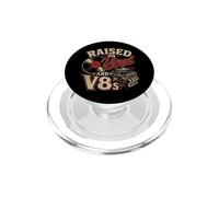 Raised On Vinyl And V8s Classic Car Music Lover Retro PopSockets PopGrip for MagSafe