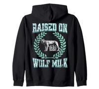 'Raised on Wolf Milk' s Roman Mythology s Romulus & Remus Zip Hoodie