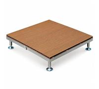 Raised Outdoor Deck Platform 39x39 Composite Decking Tile | Raised Outdoor Deck Platform 39x39" Composite Decking Tile Base with Adjustable Legs for Patio Garden(Teak Brown)