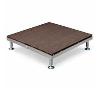 Raised Outdoor Deck Platform 39x39 Composite Decking Tile | Raised Outdoor Deck Platform 39x39" Composite Decking Tile Base with Adjustable Legs for Patio Garden(Dark Brown)