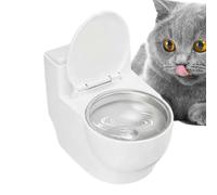 Raised Pet Water Bowl - Toilet Style Cat Dish, 3.2inches Splash Proof Drinking Bowl, Polished Steel Hydration Cup with Stable Bottom, Home Feeding Solution for Pets, Indoor Kitchen Bathroom Placement