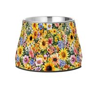 Raised Pets Food Bowls with Stand Stainless Steel Metal Pets Bowls for Medium Dogs Slow Down Eating Ukraine Sunflower Beauty Summer Flowers