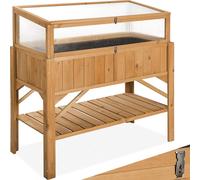 tectake Raised Planter W Cold Frame Attachment Shelf (119x53x124cm) - Brown