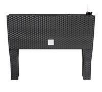 Deuba® Raised Flower Pot Planter Bed | 30L | 60x25x46cm | Water Irrigation System | Rattan Look | UV Resistant | Trough Flower Box Planter with Detachable Feet Legs | Anthracite