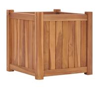 Raised Planter Solid Teak Natural Finish 40x40x40 cm Rustic Wooden Planter Box [EEK: A]