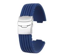 Raised Rubber Watch Strap For Casio EFB-680 ECB-10YD ECB-10 Series Modified Silicone Wristband GST-B200/400 Men's Bracelet 14/16(Blue sk,24-16mm) (70 Blue Sk 24)
