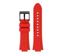 Raised Rubber Watch Strap For Casio EFB-680 ECB-10YD ECB-10 Series Modified Silicone Wristband GST-B200/400 Men's Bracelet 14/16(Blue sk,24-16mm) (Red Bk 24)