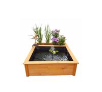 Raised Square Garden Solar Pond kit with Planting Zone Promex Light Brown One Size