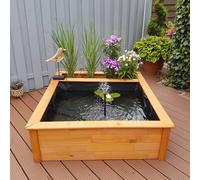 Raised Square Garden Solar Pond kit with Planting Zone Promex Light Brown One Size
