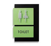 Raised Symbols,Restroom Identification Sign, 12 * 8.3 Inch Men's and Women's Toilet Signs, Retro Look Bathroom Signs, Aluminum Base and Acrylic Surface(C)