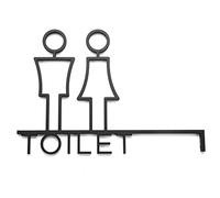 Raised Symbols,Restroom Identification Sign, Men and Women Brushed Aluminum Restroom Signs, Restroom Sign with Arrow(B)