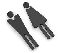 Raised Symbols,Restroom Identification Sign, Mens & Ladies Toilet Signs, Brushed Aluminum Restroom Signs, Bathroom Door Sign Decoration(A)