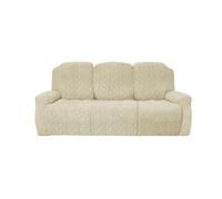 Raised-Texture Sofa Slipcover with Soft, Khaki C | Raised Woven Polyester Texture, Section-by-Section Coverage, Stretch Fabric for Reclining Sofa Movement