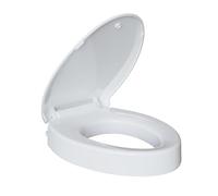Raised Toilet Seat for Seniors, Elongated Elevated Toilet Seat with Soft Close Lid, Quick Release & Easy Installation, Easy to Clean - Ideal for Elderly, White