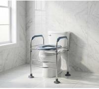 Raised Toilet Seat with Handles, Adjustable Height Toilet Riser for Seniors, Heavy Duty Elevated Toilet Seat for Elderly Handicap Pregnant