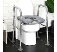 Raised Toilet Seat with Handles,Height & Width Adjustable Toilet Riser Non-Slip Toilets Seat Riser Handicap Elevated Toilets Seats for Elderly Pregnant Disabled Handicap 400Lbs,Fit Any Seats
