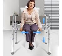 Raised Toilet Seat with Handles,Toilet Seat Riser for Seniors,Adjustable Commode Chair for Toilet,Bedside Commode Toilet Disabled Toilet Seat Elevated Toilet Seat for Elderly,Fit All Toilet