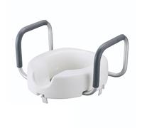 Raised Toilet seat with Padded arm Support Handles- Safety Mobility aid (5" High)