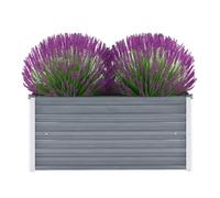 vidaXL Garden Raised Bed Galvanised Steel 100x40x45cm Grey Plant Raised Bed