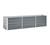 vidaXL Garden Raised Bed 240x40x45cm Galvanised Steel Grey Patio Planter Pot
