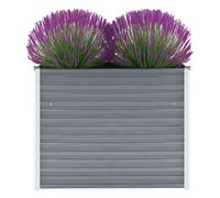 vidaXL Garden Raised Bed in Grey - Galvanised Steel Outdoor Planter - Ideal for Plants, Vegetables, Herbs and Flowers - 100x40x77 cm