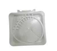 Raised Wall Washer Pan 18cm Square Molded Tray Front Notch, A | Rigid Molded Pan with Raised Sides for Under Washer Leak Control Placement Use and Appliance Drips Overflow Control
