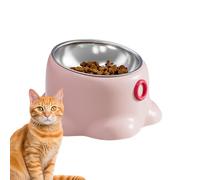 Raised Water Bowl for Cat Food, Raised Feeding Bowl for Cats, Water Bowl for Dogs and Cats, Tilted - Feeding Bowl Holder with Removable Stainless Steel Bowl, Sturdy Base for Living Room, Backyard