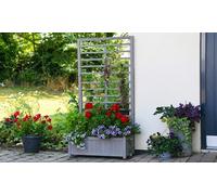 Garden Gear Raised Wooden Planter with Climbing Trellis - Natural, Brown