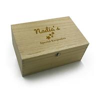 Raised Words Personalised Baby Keepsake Box Large wooden Memories