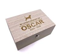 Raised Words Personalised Dog Memorial Remembrance Gift Keepsake Box Engraved