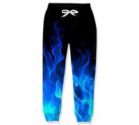 RAISEVERN Tracksuit Bottoms Blue Boys Cool 3D Joggers Funny Kids Sweatpants Girls Smog Trousers Childrens Teen Jogging Party Gifts Clothes, 150, 9-12 Years