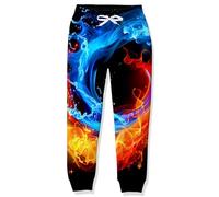 RAISEVERN Tracksuit Bottoms Red Blue Boys Cool 3D Joggers Funny Kids Sweatpants Girls Colorful Trousers Childrens Teen Jogging Party Gifts Clothes, 150, 9-12 Years