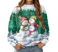 RAISEVERN Womens Christmas Jumper Ugly Xmas Sweatshirts Funny Graphic Crew Neck Casual Long Sleeve Shirts, S-XXL