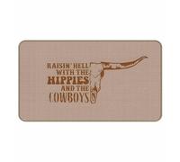 Raisin' Hell With The Hippies Welcome Mat Low Profile Front Doormats Soft Entrance Rug For Patio Front Back Door Indoor 40 X 60Cm