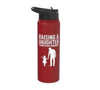 Raising A Daughter Losing Every Argument Funny Father's Day Stainless Steel Insulated Water Bottle
