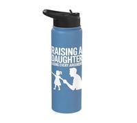 Raising A Daughter Losing Every Argument Funny Father's Day Stainless Steel Insulated Water Bottle