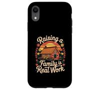 Raising A Family Is Real Work Rustic Sunset Farm Case for iPhone XR
