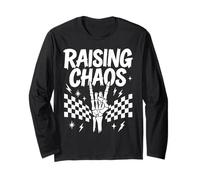 Raising Chaos Skeleton Hand Rock Anthem Graphic Long Sleeve T-Shirt