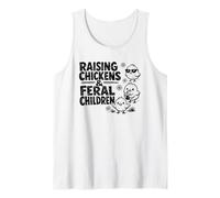Raising Chickens & Feral Children - Farm Mom Homesteading Tank Top