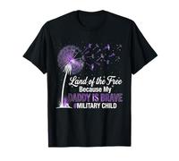 Raising Dandelions Military Child Awareness Purple Up April T-Shirt