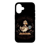 Raising Ducks And Drinking Coffee Farmer Humor Case for iPhone 16
