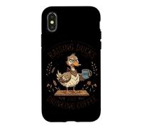 Raising Ducks And Drinking Coffee Farmer Humor Case for iPhone X/XS
