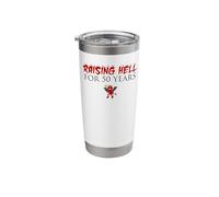 Raising Hell for 50 Years Devil 50th Birthday Stainless Steel Insulated Tumbler