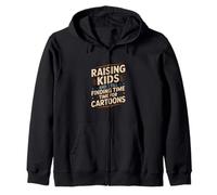Raising Kids And Still Finding Time Time For Cartoons Humor Zip Hoodie