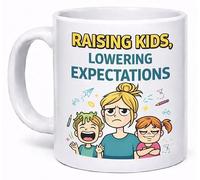 Raising Kids Lowering Expectations Mug - Funny Mum Coffee Gift Mug