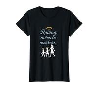 Raising Miracle Workers Mom Life Calligraphy Art T-Shirt