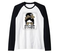 Raising My Husband Is Exhausting Messy Bun Wife Joke Raglan Baseball Tee