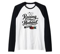 Raising My Husband Since 2020 Funny Wedding Anniversary Wife Raglan Baseball Tee